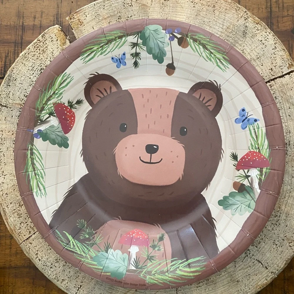 Woodland Animal Forest Animal Greenery Birthday Theme Cake Topper Decor